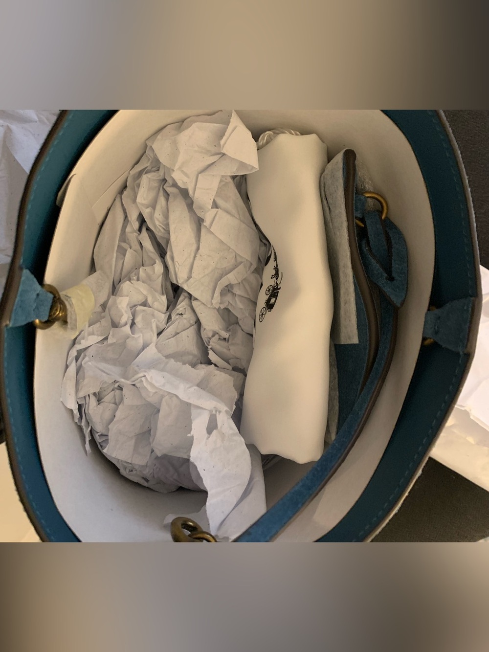 Bleeker Bucket 21 in Sea Blue with bonus charm - Picture 7 of 10